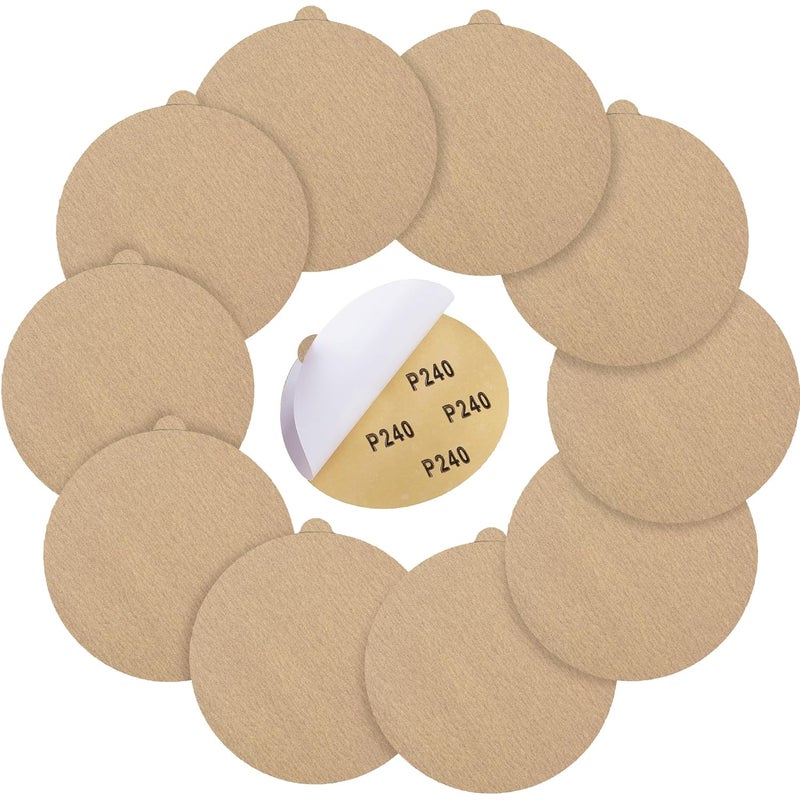 Shawya PSA Sanding Discs 50 PCS 6 Inch 240 Grit Self Adhesive Sticky-Back Sandpaper for DA Sander Finishing Abrasive Sand Paper Woodworking Wood Metal Sanding Disc - Image 1